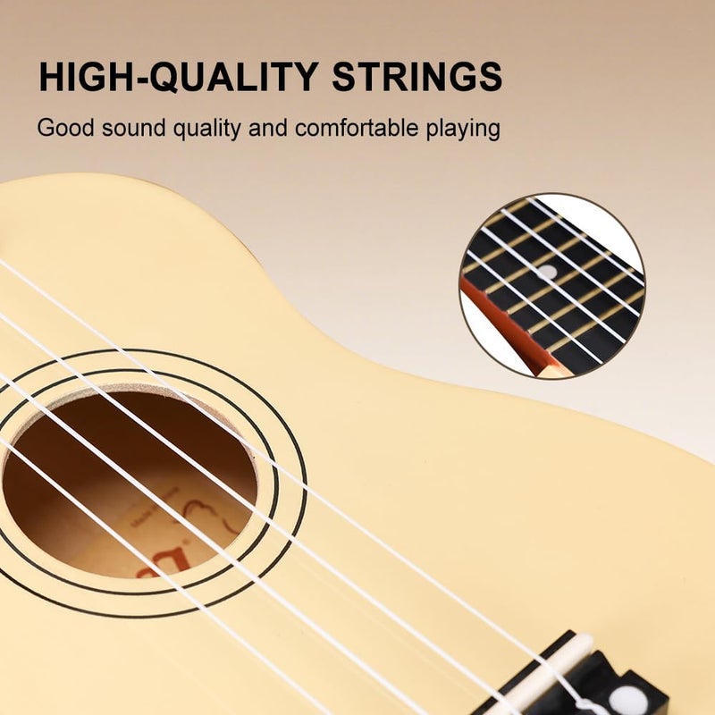 Winzz Ukulele for Kids 21 inch, Soprano Ukulele for Adults Beginner, Children Starter Kit with 9 Accessories (Natural) - Image 3